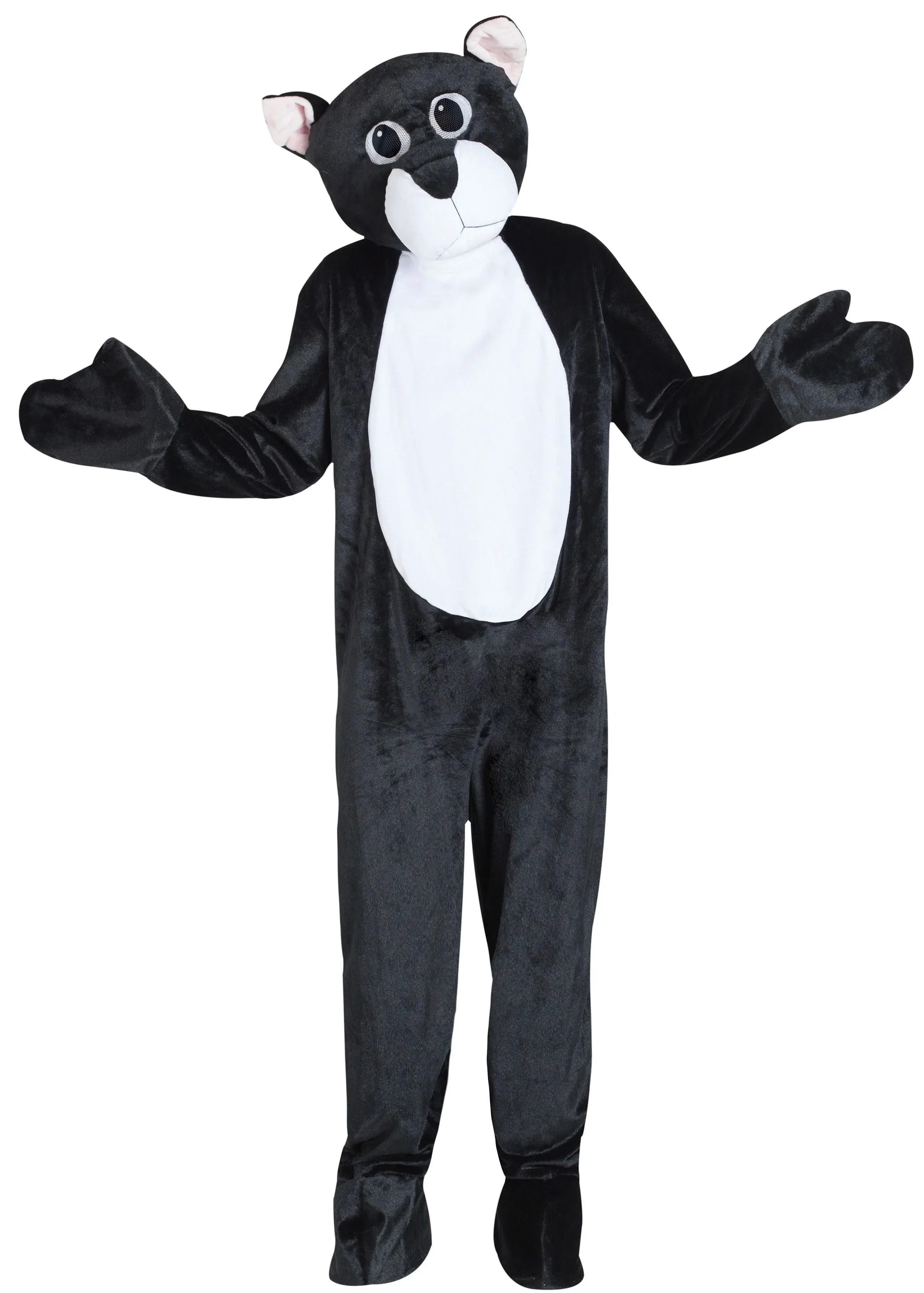 Disfraz de Gato Negro Cabeza Gigante para Adulto Gato Kimokawaii